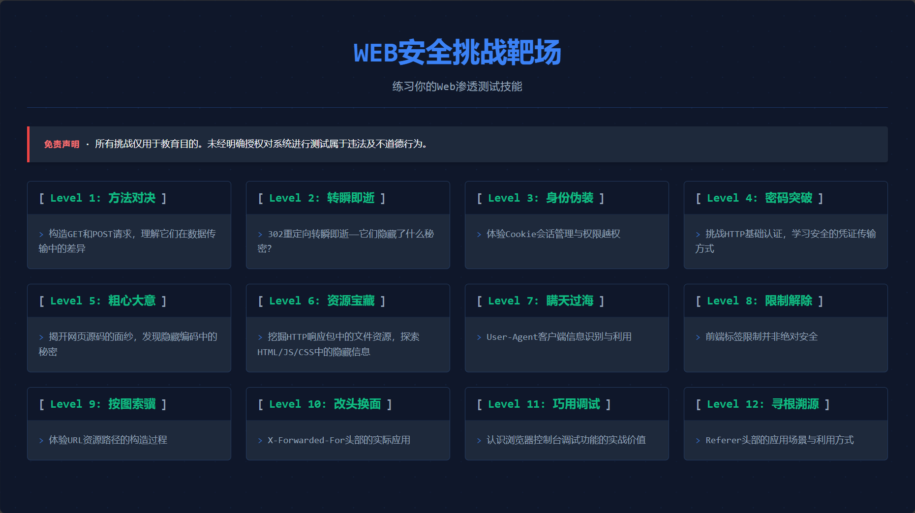 蜗牛 Web 安全挑战靶场（蜗牛网安实验室）